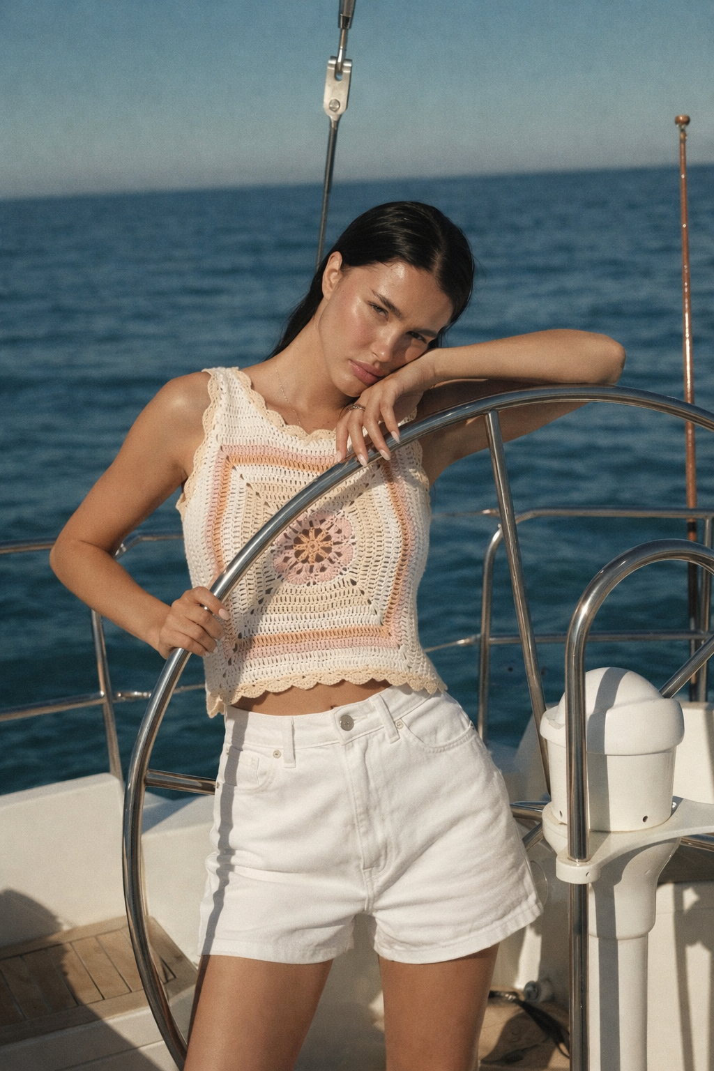 MARBELLA CROCHET KNIT TOP