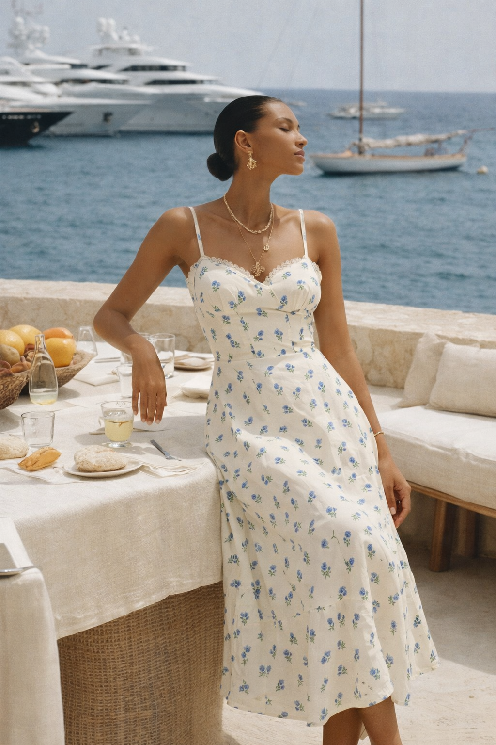 BLUE BLOSSOM MIDI DRESS