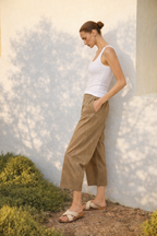 PINSTRIPE RELAXED DRAWSTRING PANTS