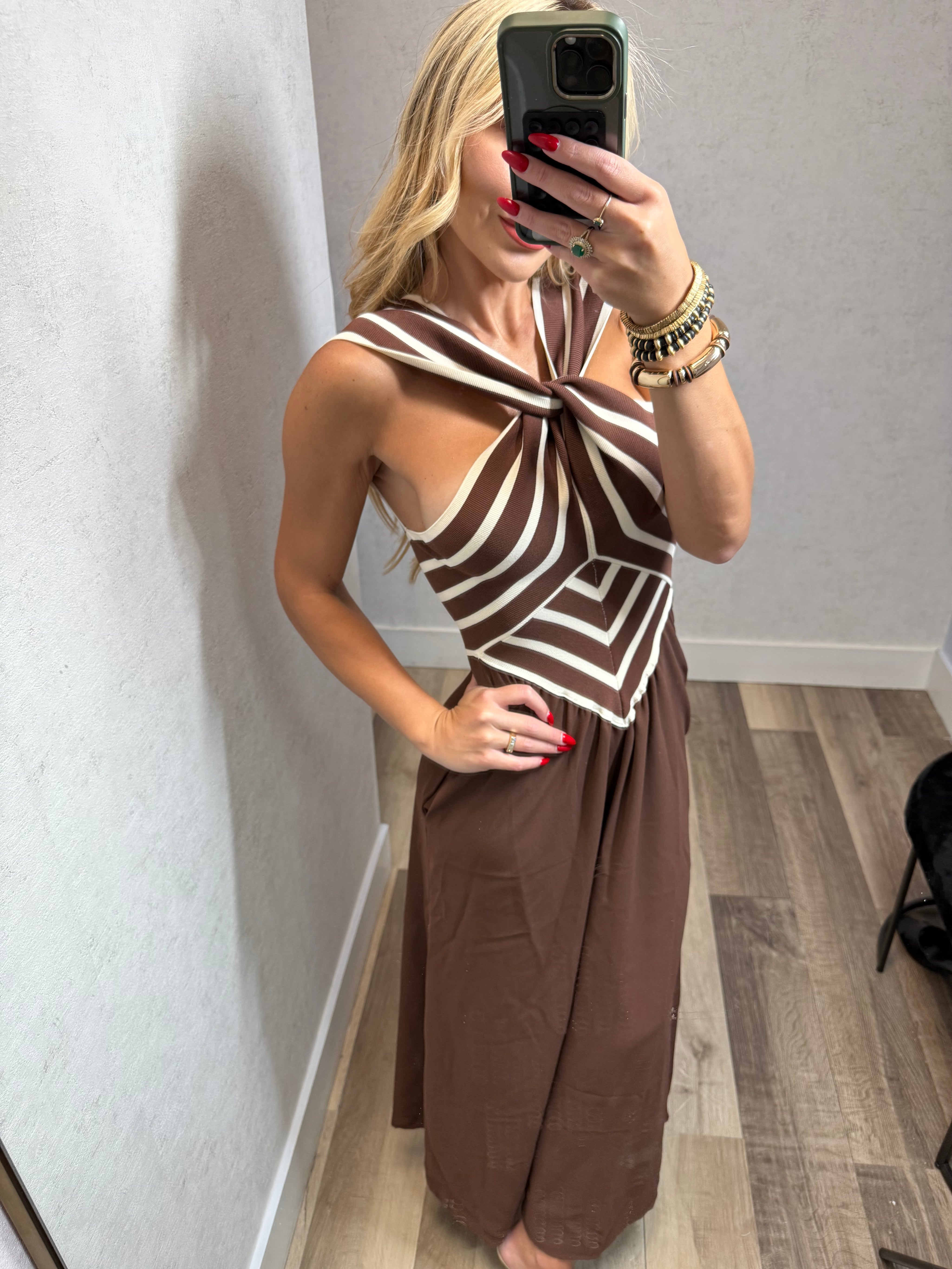 GALIA BROWN DRESS