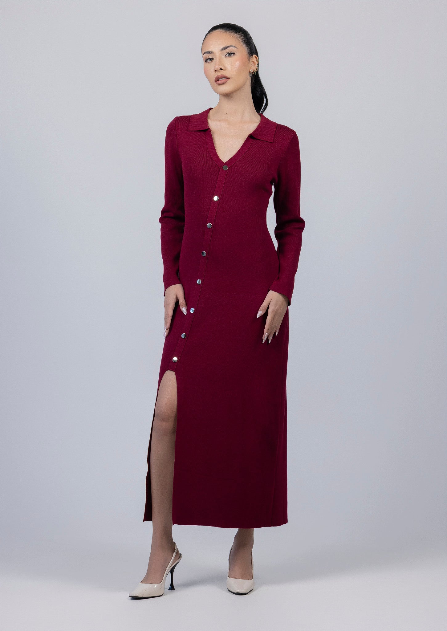 button down knit dress VALEN BUTTON KNIT DRESS – Pasarella