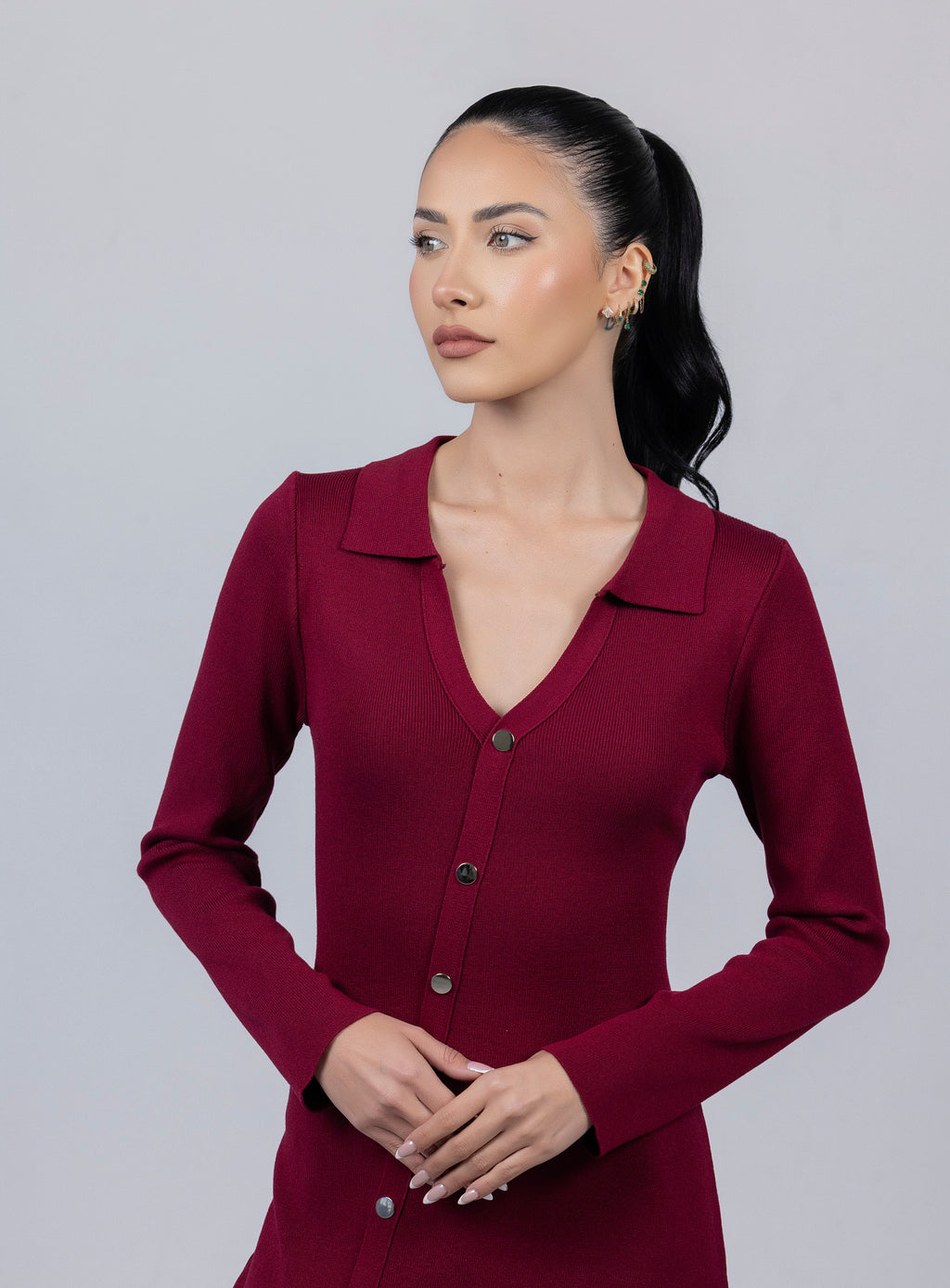 VALEN BUTTON KNIT DRESS